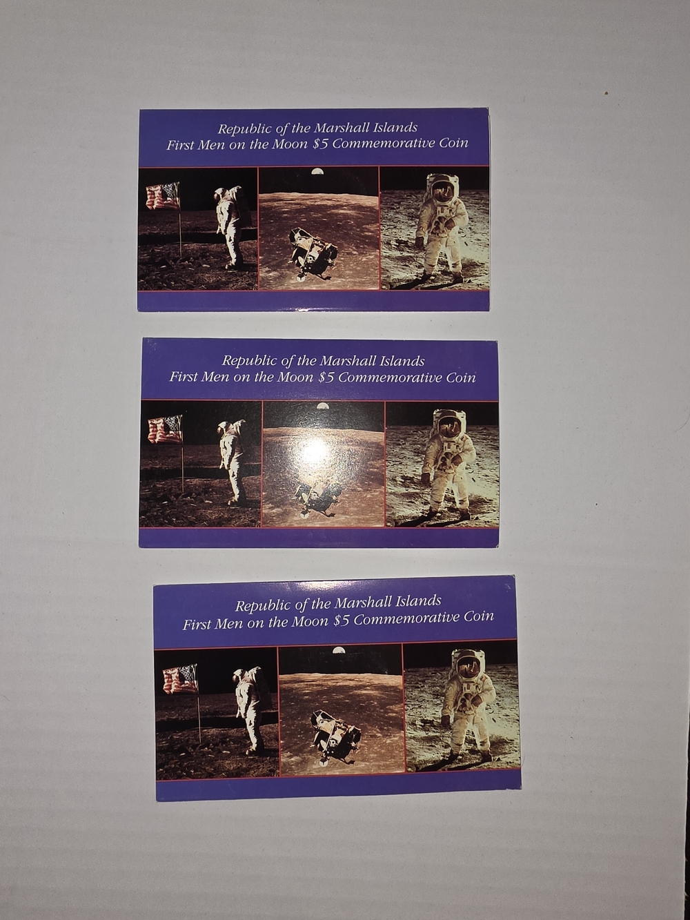 Marshall Islands First Men on the Moon $5 Commemorative Coin Card - Purple - Picture 4 of 12